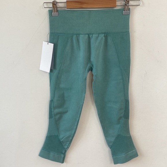 (A53) NUX mesh cropped aqua leggings, Size Small, NWT - Picture 4 of 9
